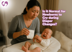 baby cries when changing diaper