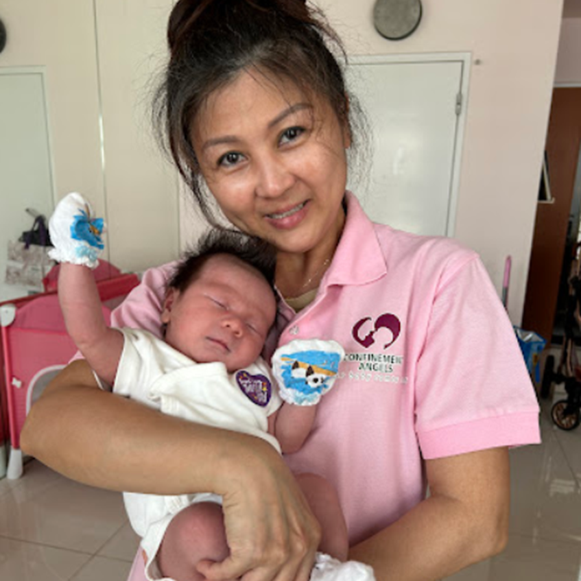 trusted Confinement Angels nanny holding baby – featured customer review